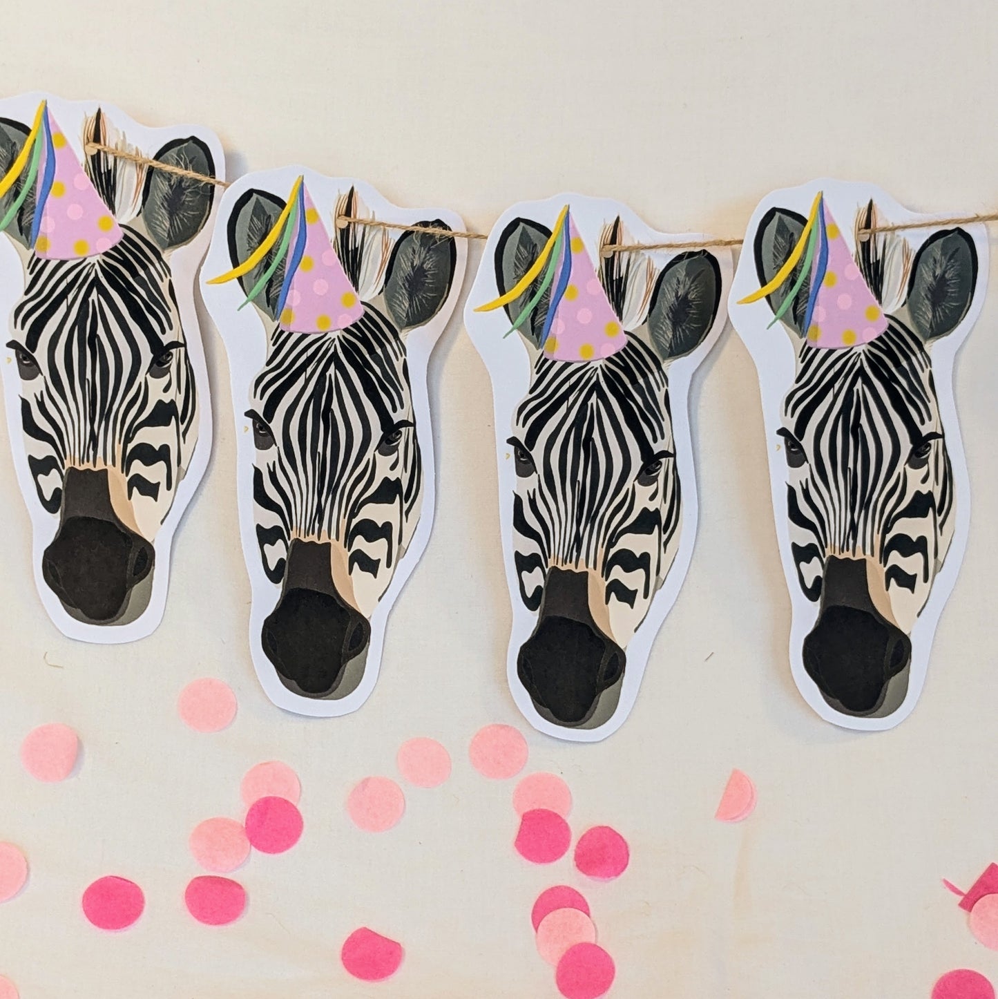 Zebra party bunting/ banner