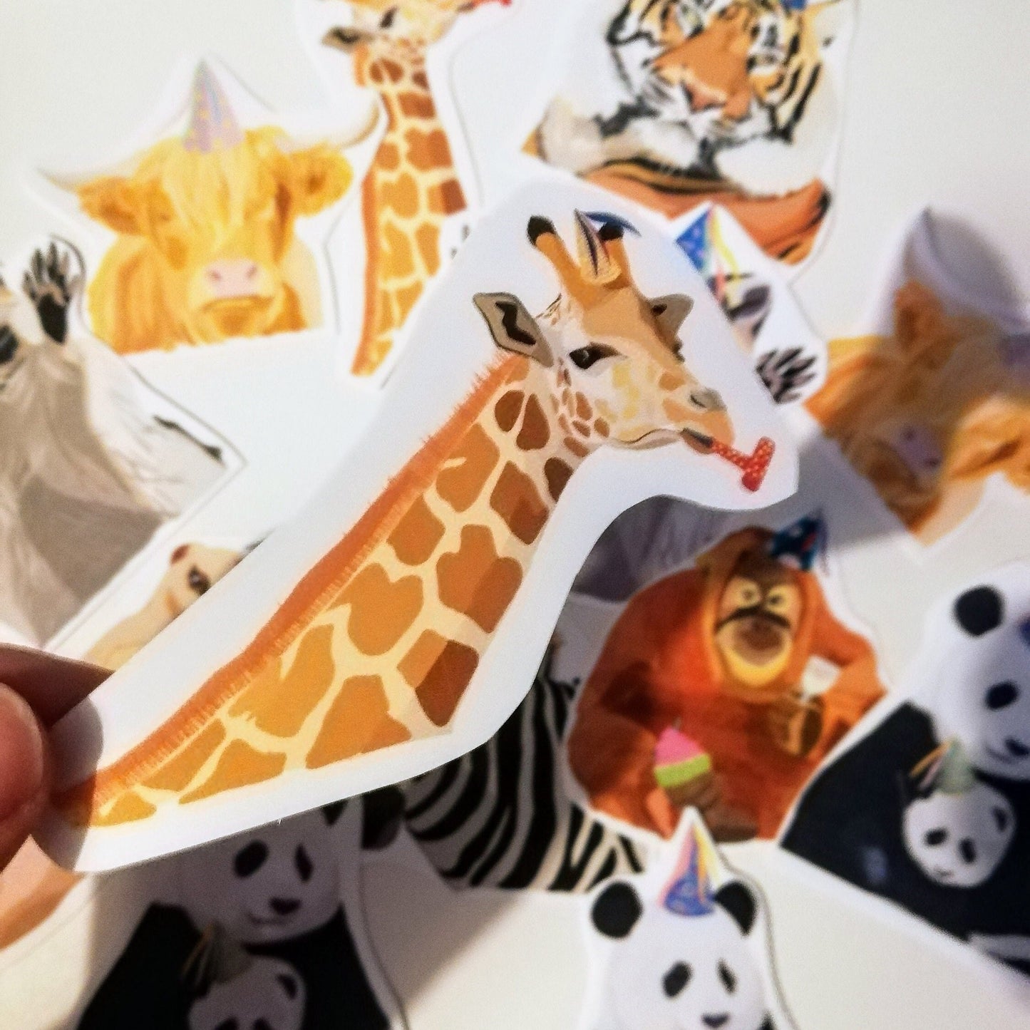 Giraffenparty Tieraufkleber