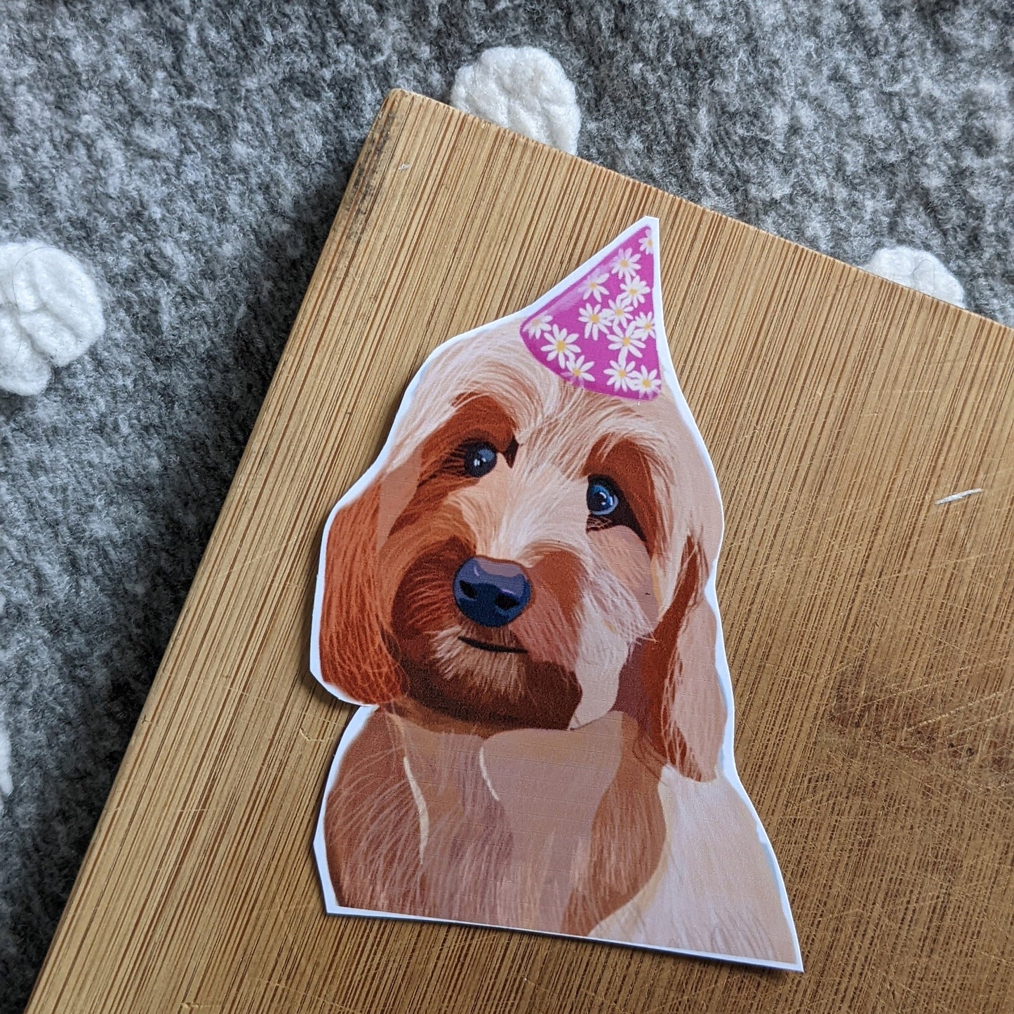 Selbstklebender Laptop-Aufkleber mit Goldendoodle-Welpen