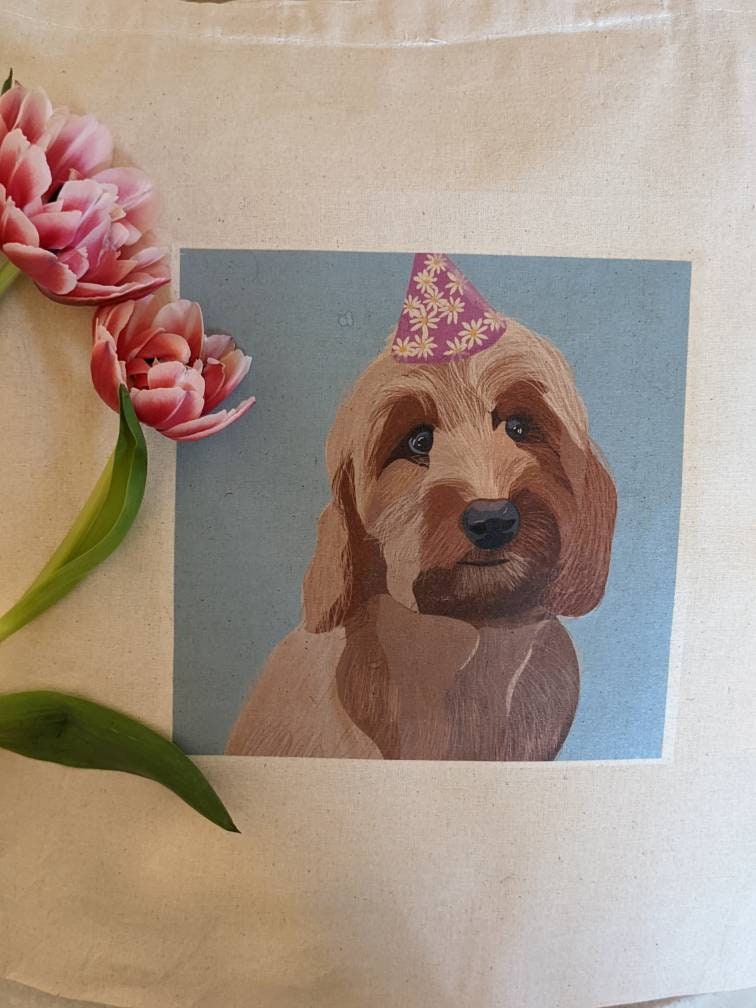 Party golden doodle /welpe Einkaufstasche