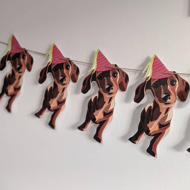 Dackel Party Wimpel/ Banner/ Welpe