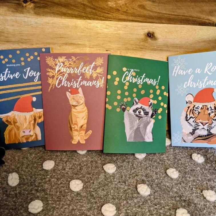 Christmas highland cow Card