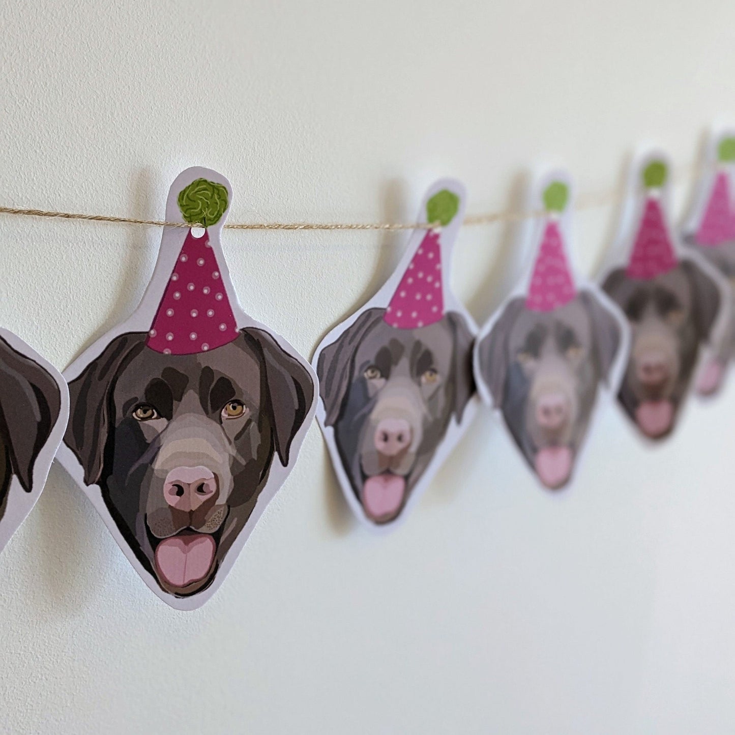 Chocolate Labrador party bunting