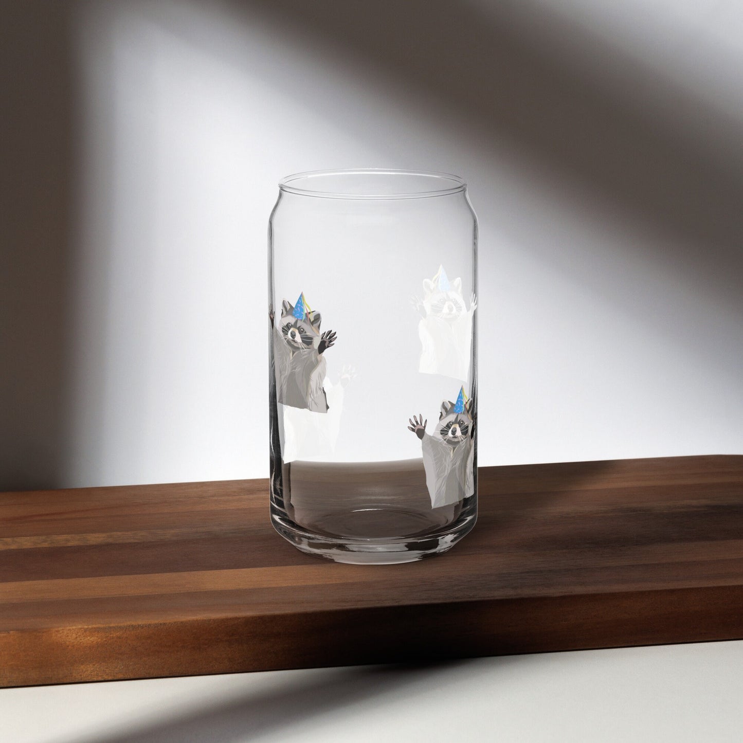 Party Raccoon Dosenförmiges Glas