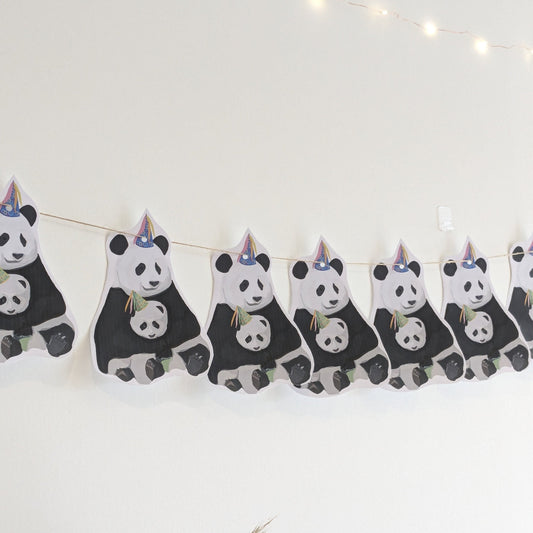 Party Panda and Baby Birthday/ Baby shower Bunting