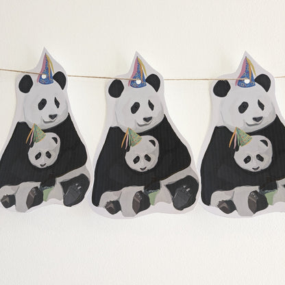 Party Panda und Baby Geburtstag/ Baby-Dusche Wimpel