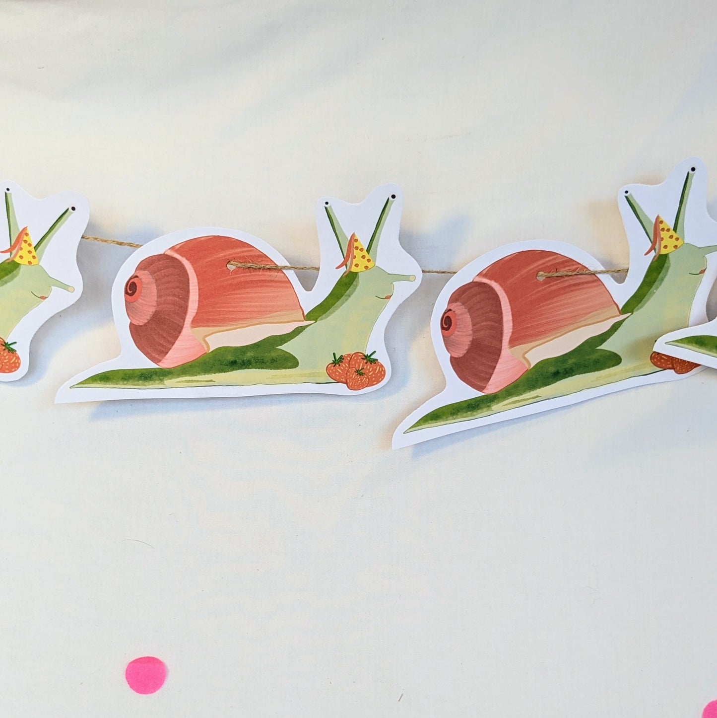 Party Snail Strawberry Bunting