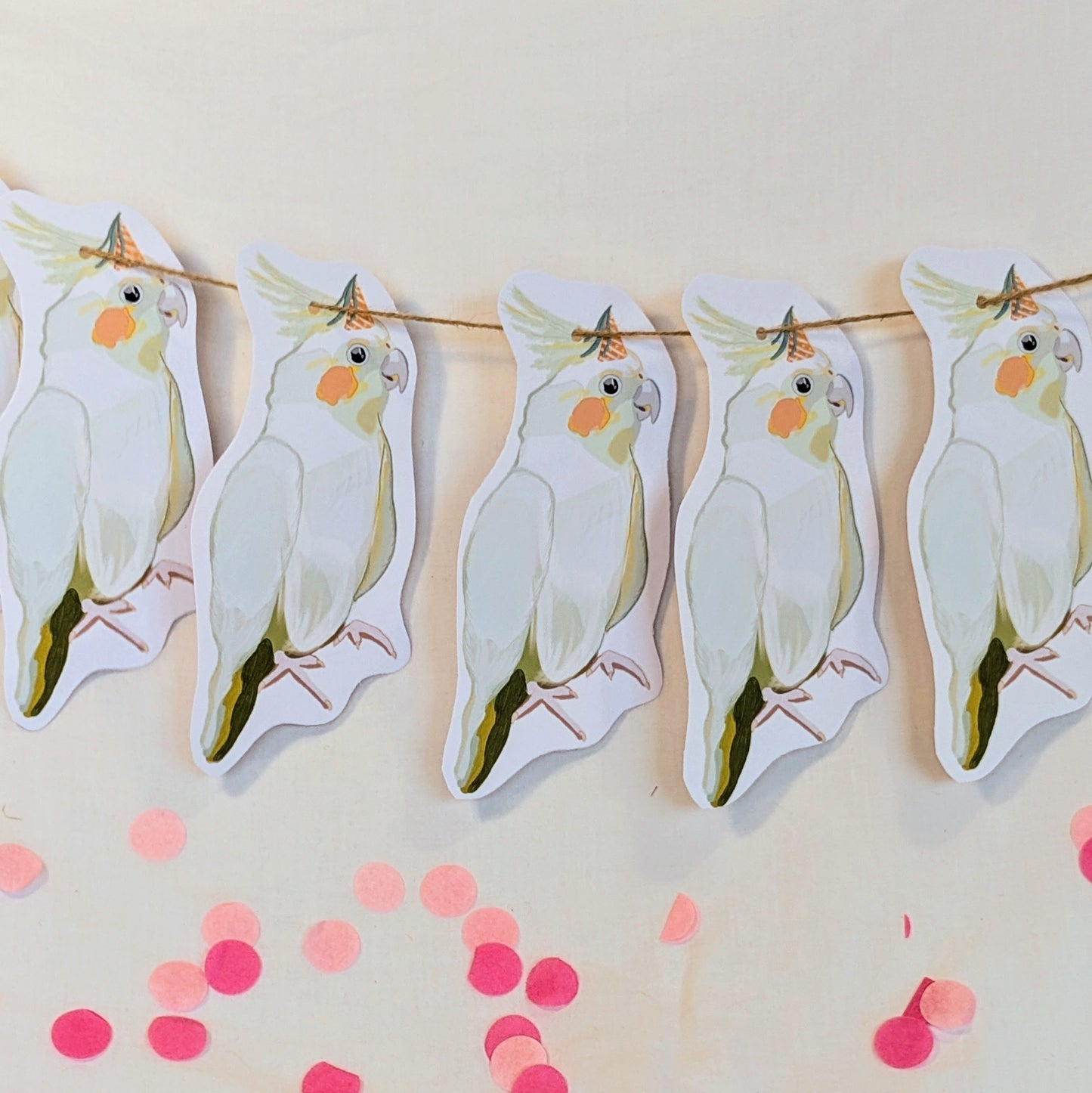 Cockatiel party bunting