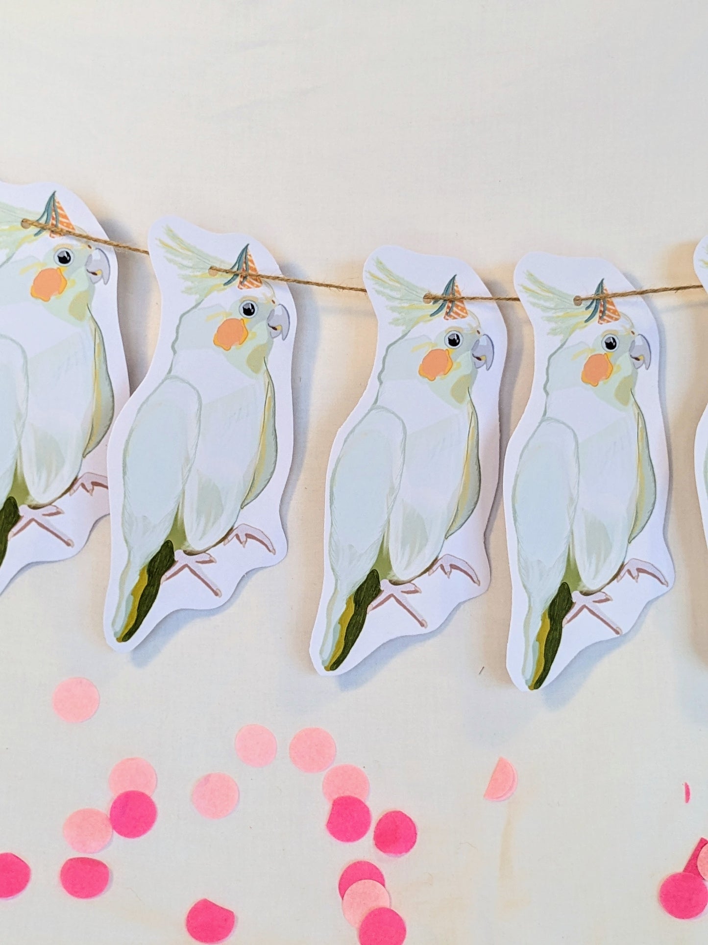 Cockatiel party bunting