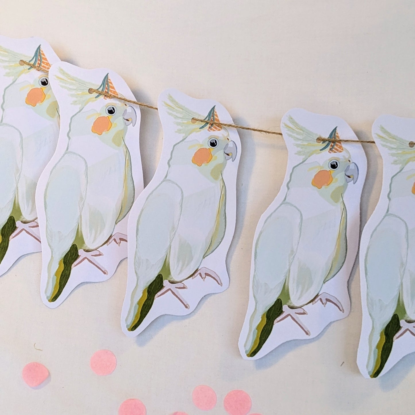 Cockatiel party bunting