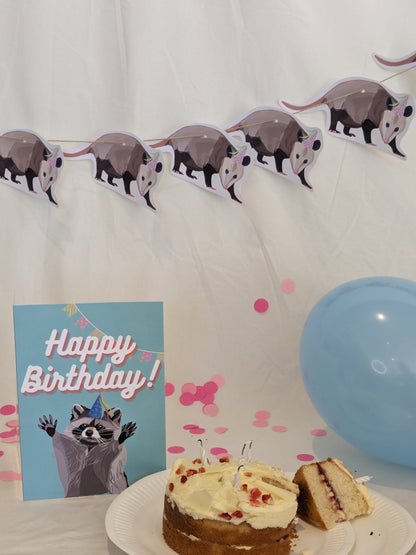 Party Possum card bunting/ decor/ funny