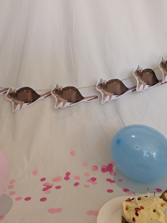 Party rat card bunting/ decor/ funny/ Digital download