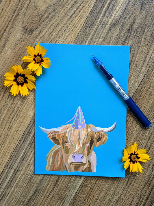 Party Highland Cow Birthday Card