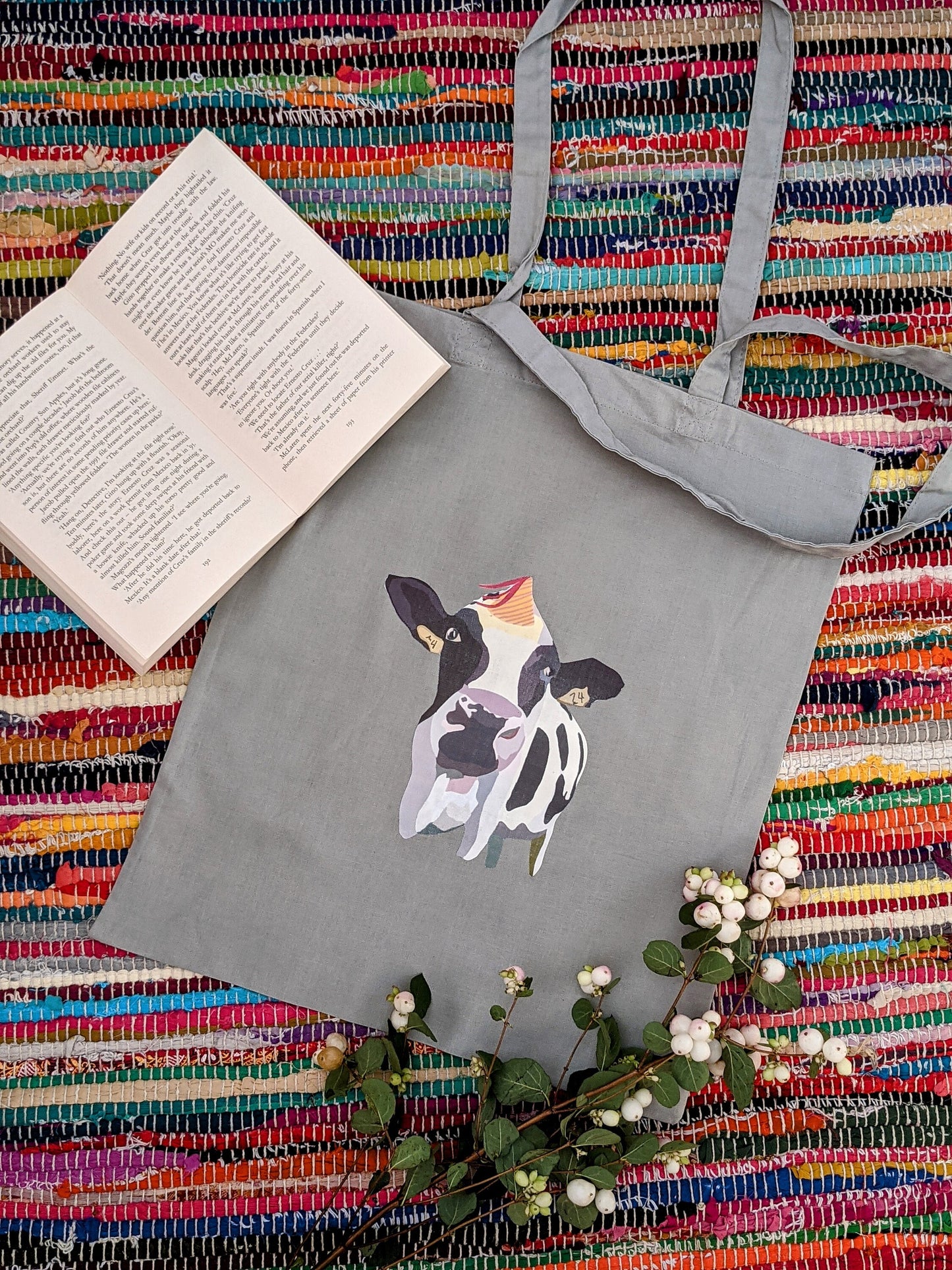 Party cow shopper/ tote bag *grey.