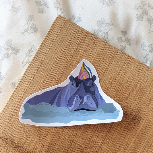 Party hippo sticker