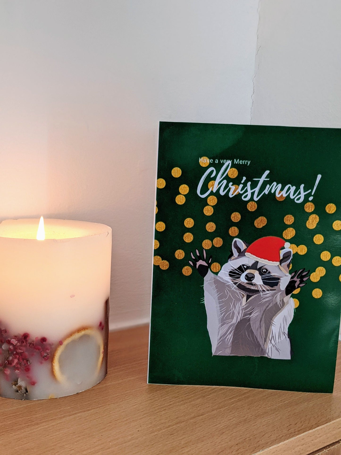 Christmas racoon Card