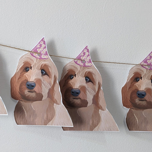 Party-Wimpelkette/Karte für Goldendoodle/Hund/Welpen.