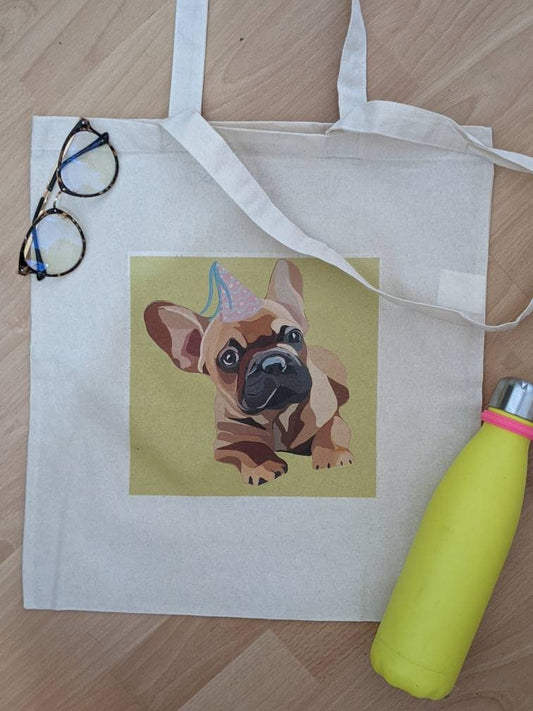 Party French Bulldog tote bag
