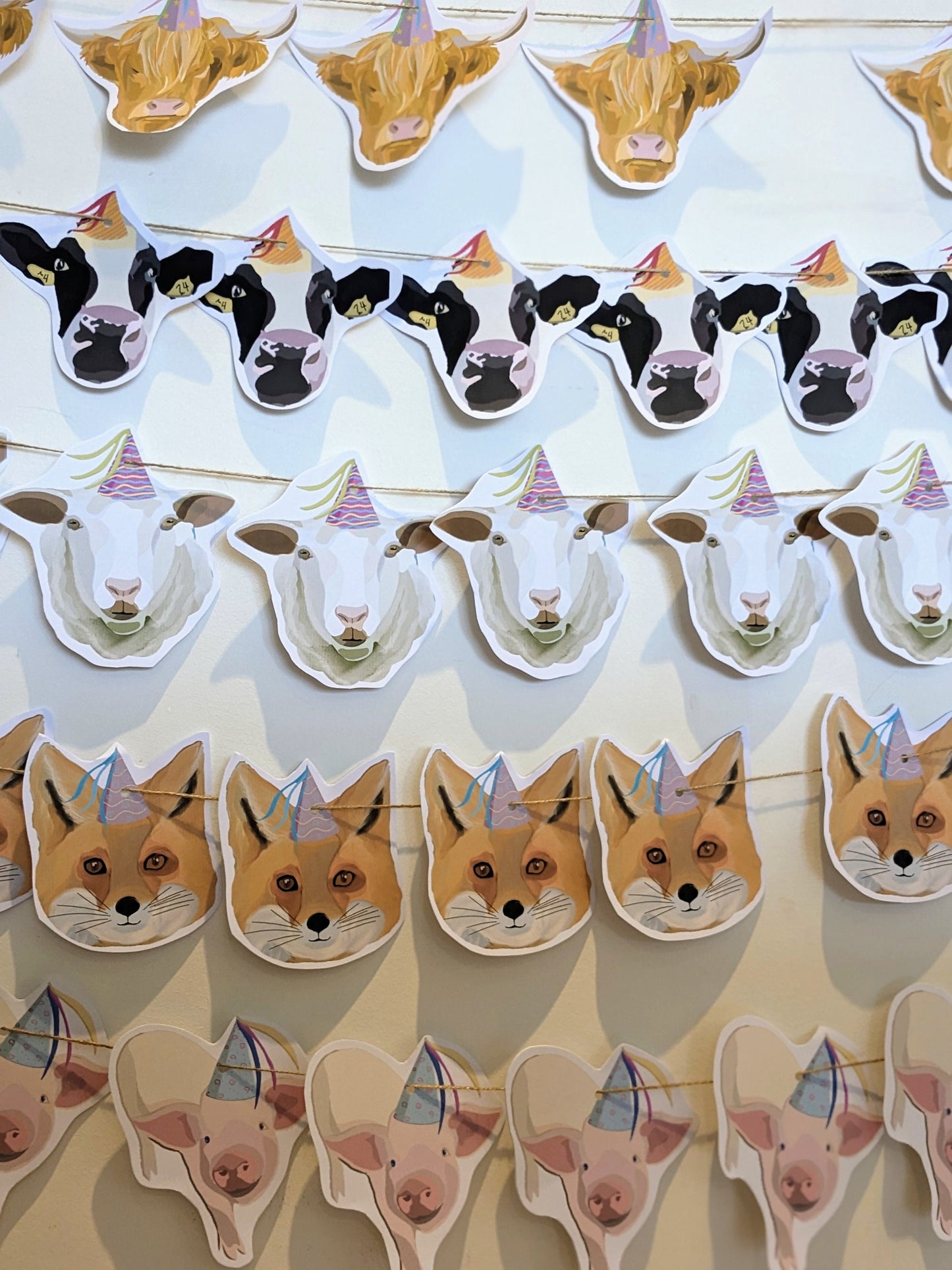 Party fox card bunting/ decor/ funny