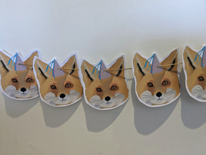 Party fox card bunting/ decor/ funny