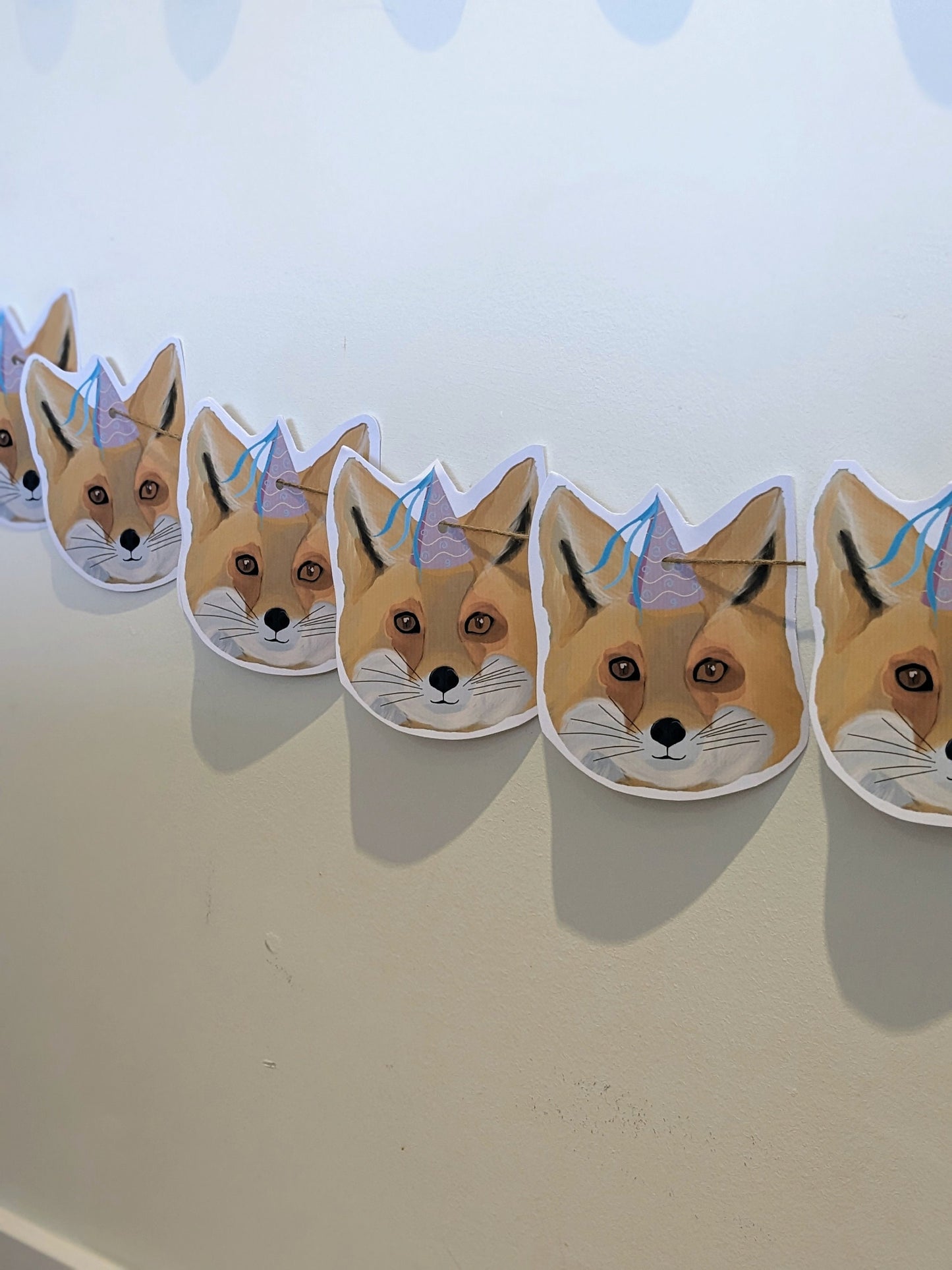 Party fox card bunting/ decor/ funny