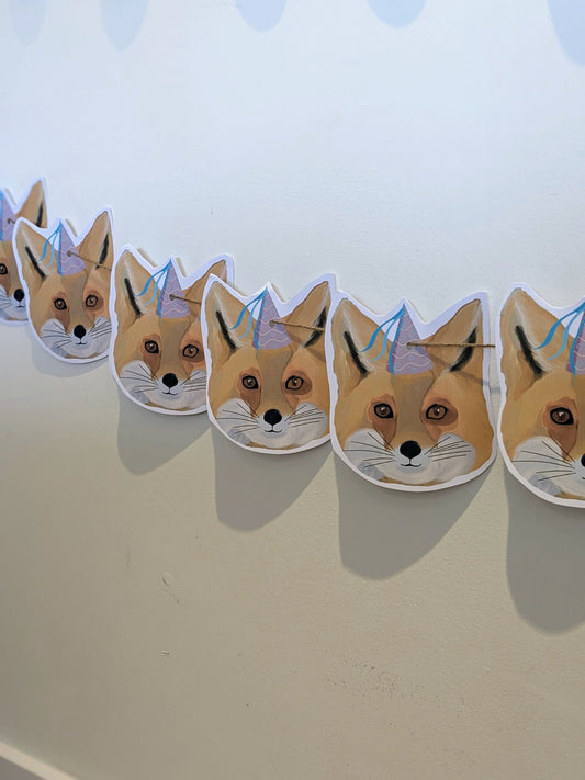 Party fox card bunting/ decor/ funny