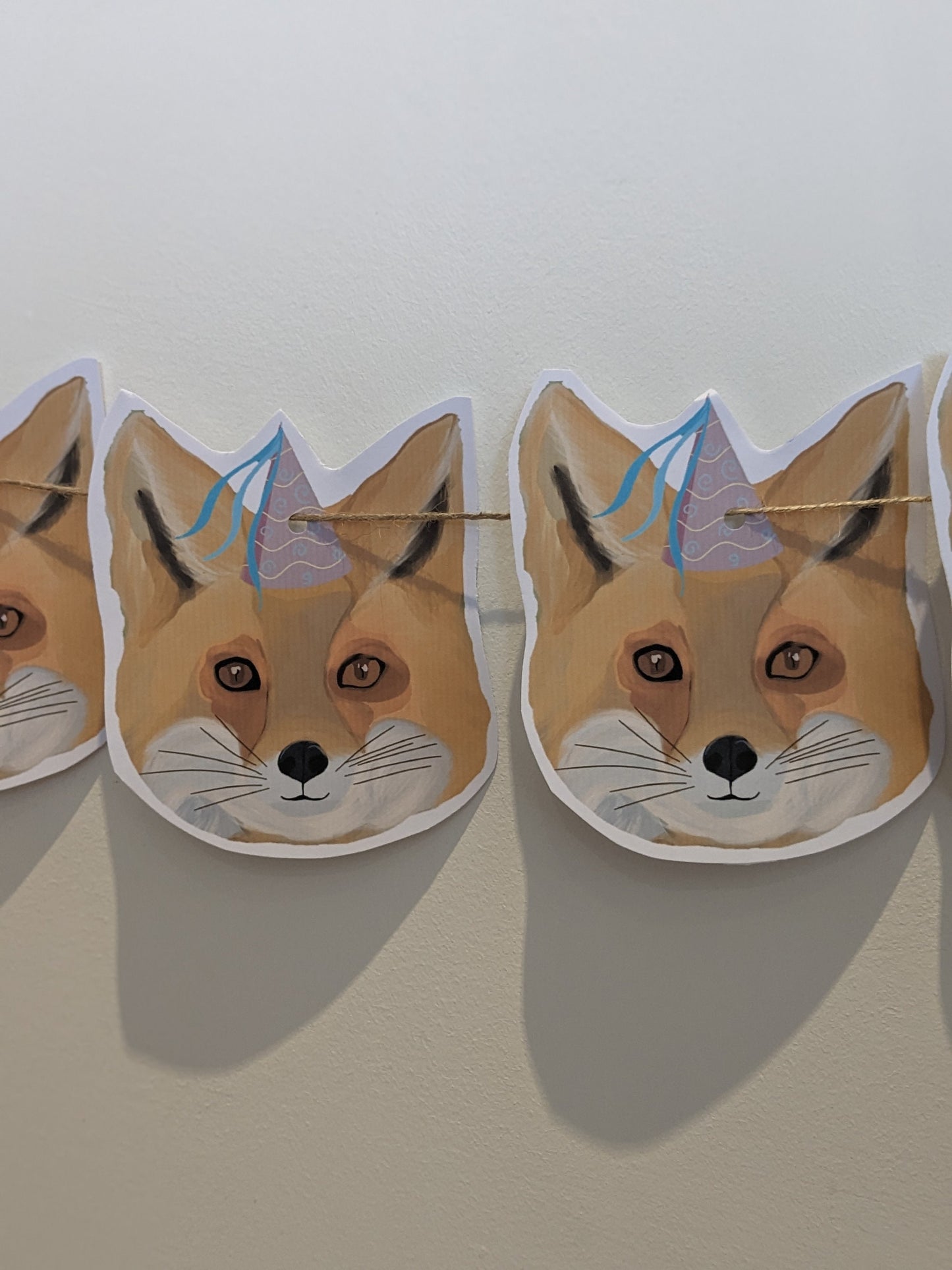 Party fox card bunting/ decor/ funny