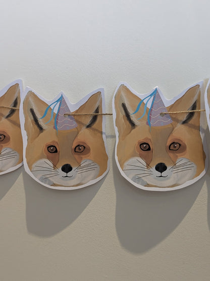 Party fox card bunting/ decor/ funny