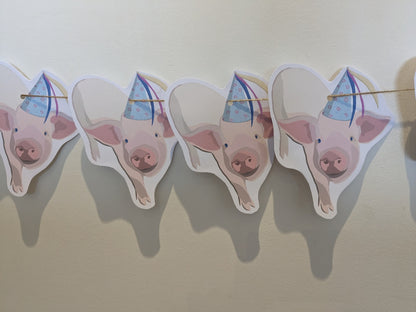 Party pig card bunting/ decor/ funny