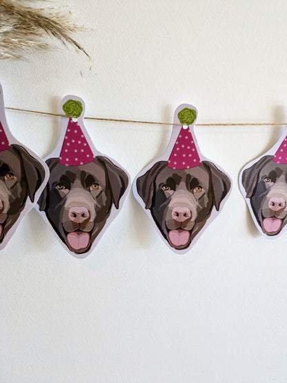 Chocolate Labrador party bunting