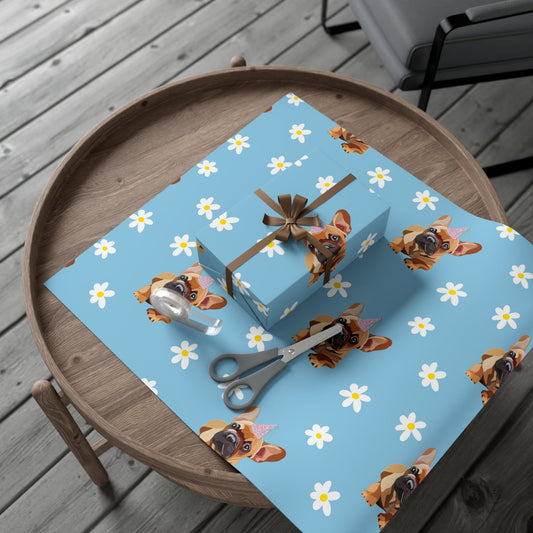 Geschenkpapier mit französischer Bulldogge