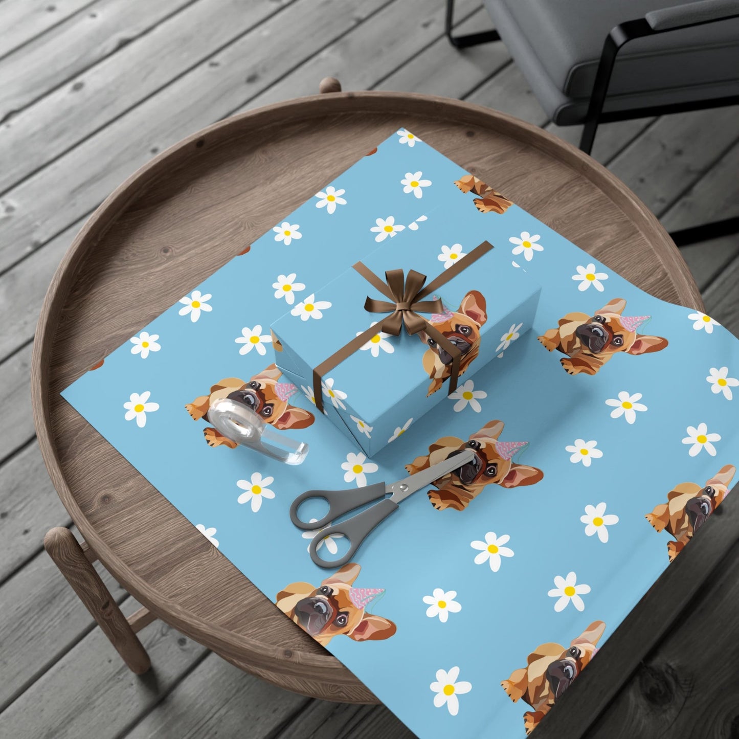 Geschenkpapier mit französischer Bulldogge