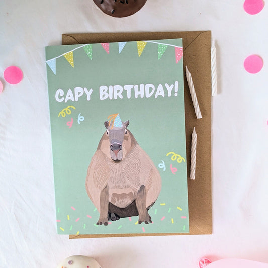 Capybara-Geburtstagskarte/Capy-Geburtstag!